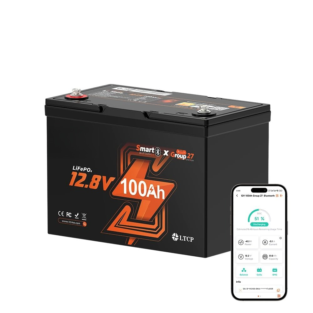 Lifepo4 12V 100Ah Bms Bluetooth - 12V 100Ah LiFePO4-Batterie, Gruppe 27 Lithium-Batterie