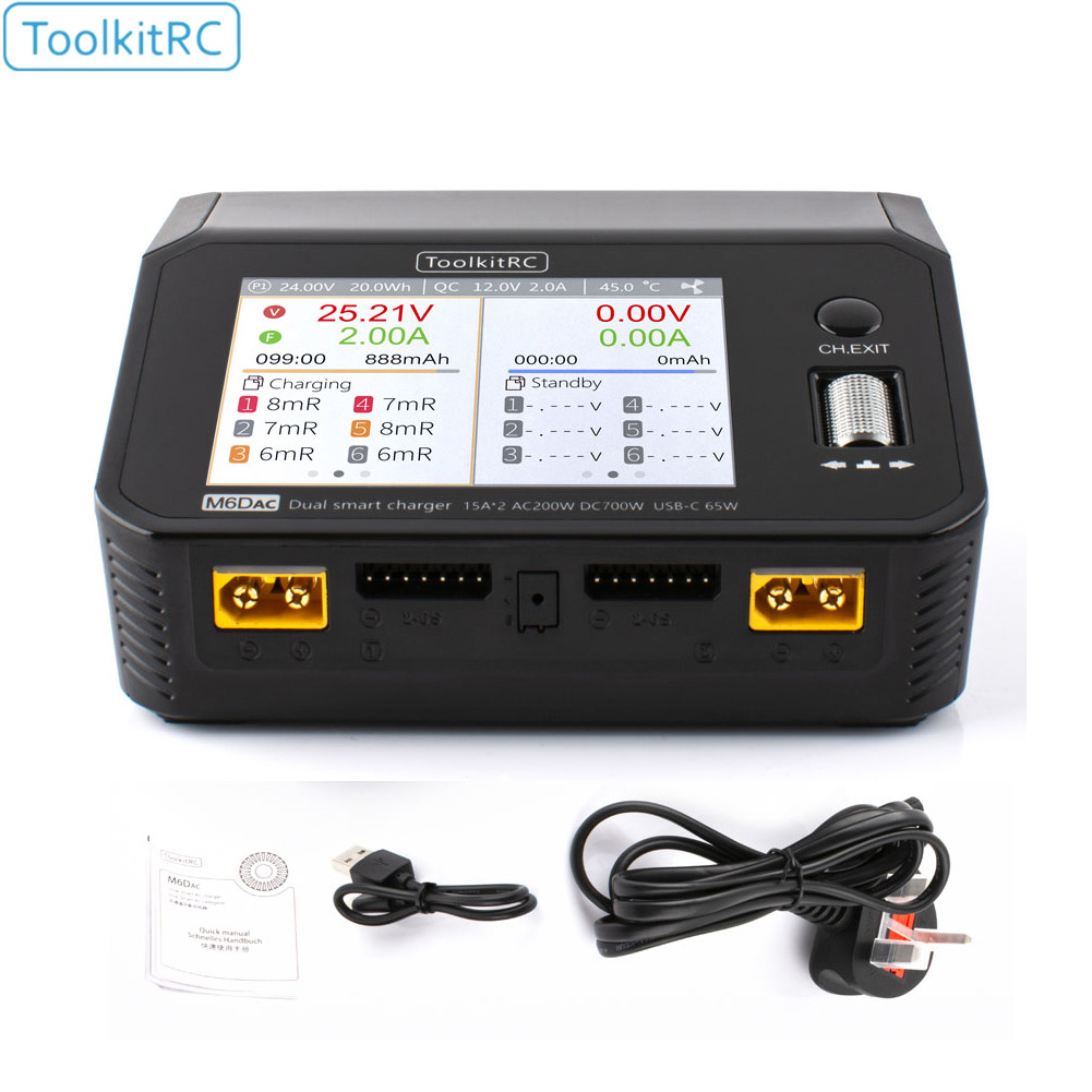 Toolkitrc M6Dac Smart Charger - ToolkitRC M6DAC Zweikanal-Smart-Lipo-Akkuladegerät Entlader AC 200