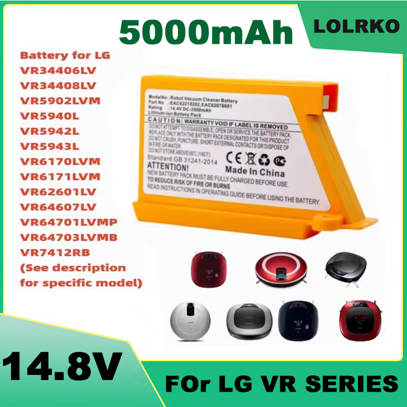 4S Lipo Battery 14.8V 6000Mah - 5000mAh Akku-Upgrade-Ersatz für LG Saug- und