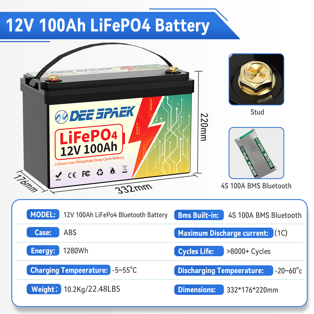 DEEPSPAEK 12V 100Ah LiFePO4 Ba – Lifepo4 12V 100Ah Bms Bluetooth Bewertung und Preis