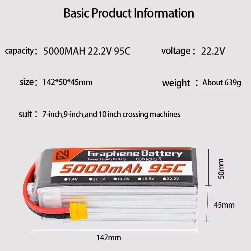 Lipo-Akku 6S 5000 mAh XT60 XT9 – 6S Lipo Battery 22.2V 5000Mah Bewertung und Preis