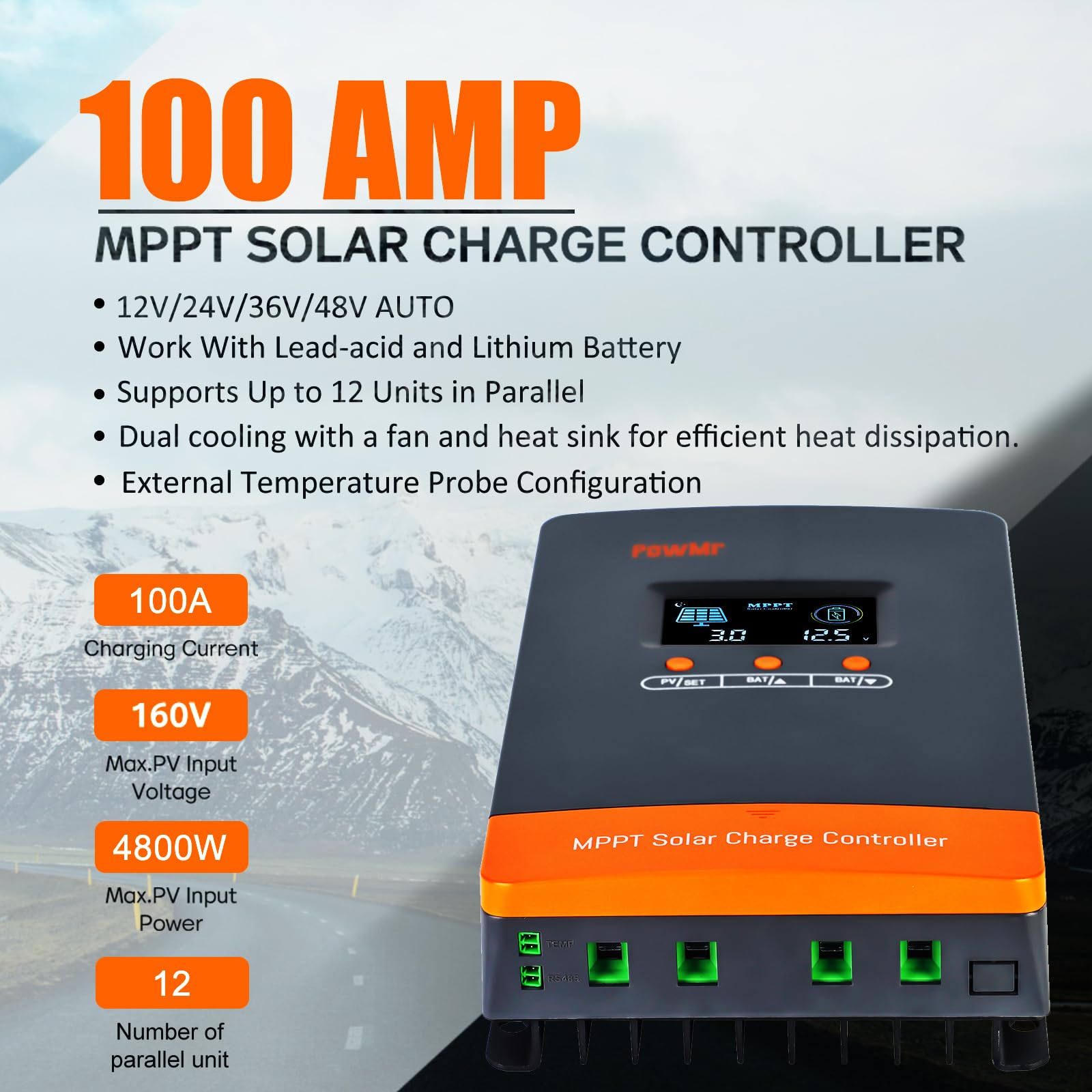 PowMr 100A MPPT Solarladeregle – Lifepo4 12V 100Ah Bms Bluetooth Bewertung und Preis